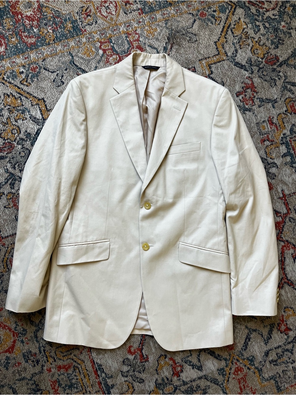 Banana Republic Cream Single-Breasted Sport Coat Size 40R 100% Cotton